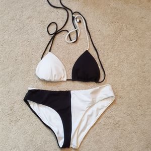 Victoria's Secret Black and White Bikini Size S